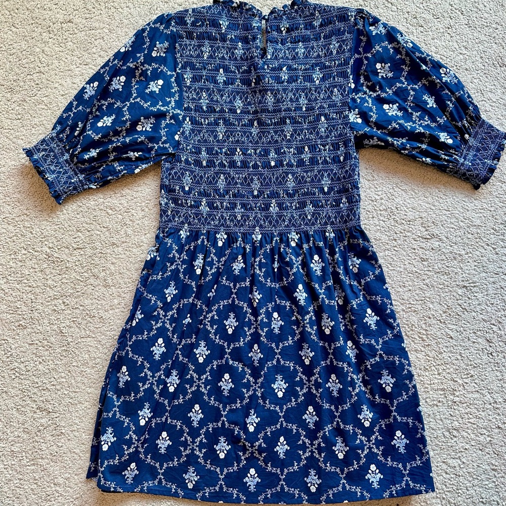 Like New Hill House Vivi Nap Dress in Navy Trellis Size Medium đź’™ - Picture 5 of 9